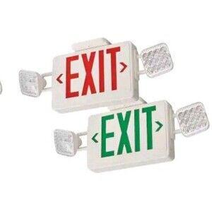 Lithonia Lighting ECRG SQ M6 LED Exit Sign Red/Green Combo Hardwired